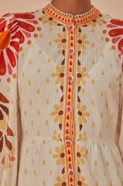 FARM Rio Robes Longues<Robe longue à fleurs Ainika blanc cassé