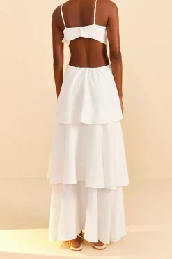 FARM Rio  Robes Longues<Robe longue à fleurs blanc cassé