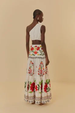 FARM Rio Robes Longues<Robe longue à fleurs Carmina brodée blanc cassé