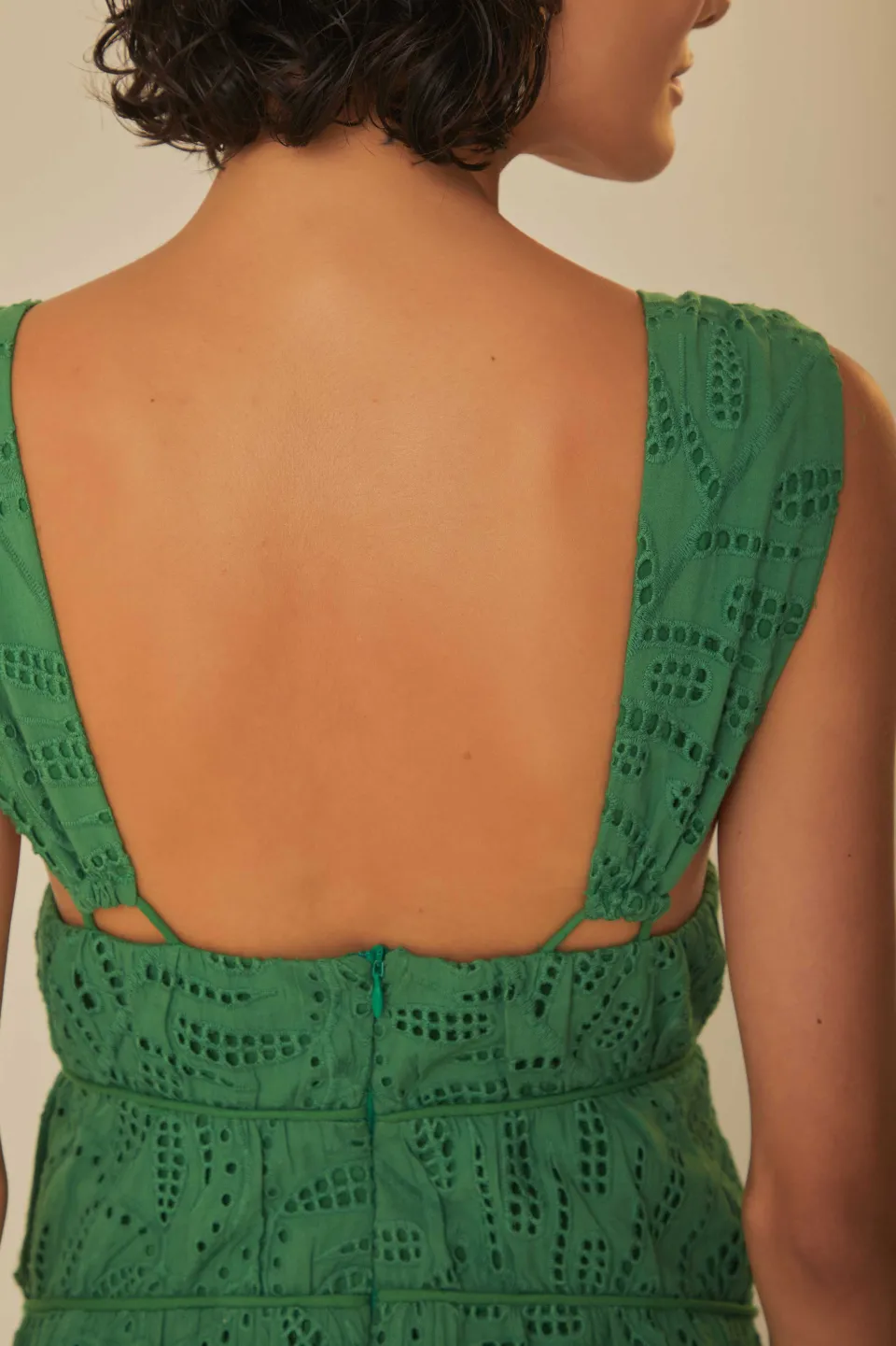 FARM Rio Robes Longues<Robe longue à œillets corset Monstera verte