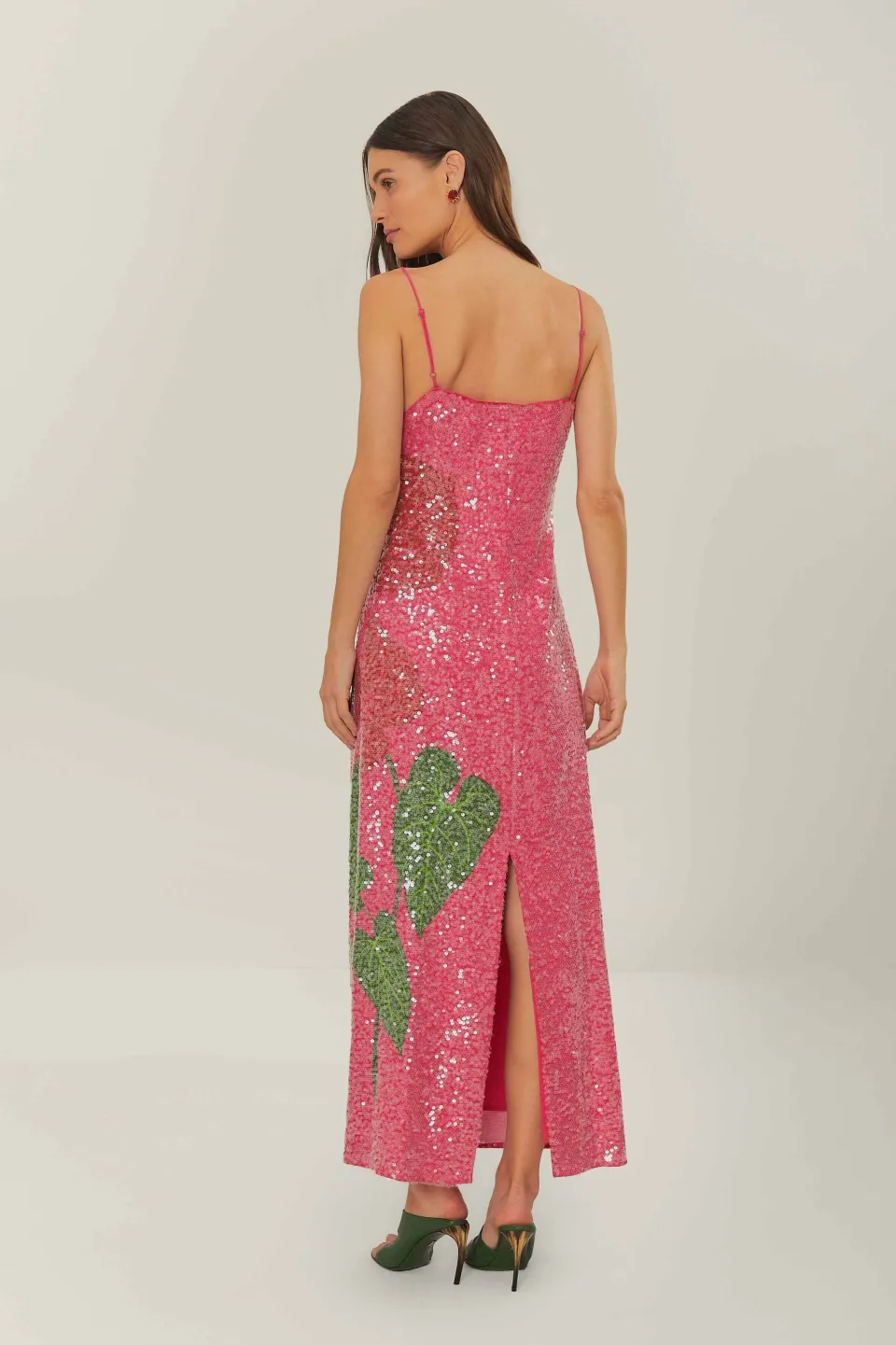 FARM Rio Robes Longues<Robe longue à imprimé fleurs d'anthurium rose