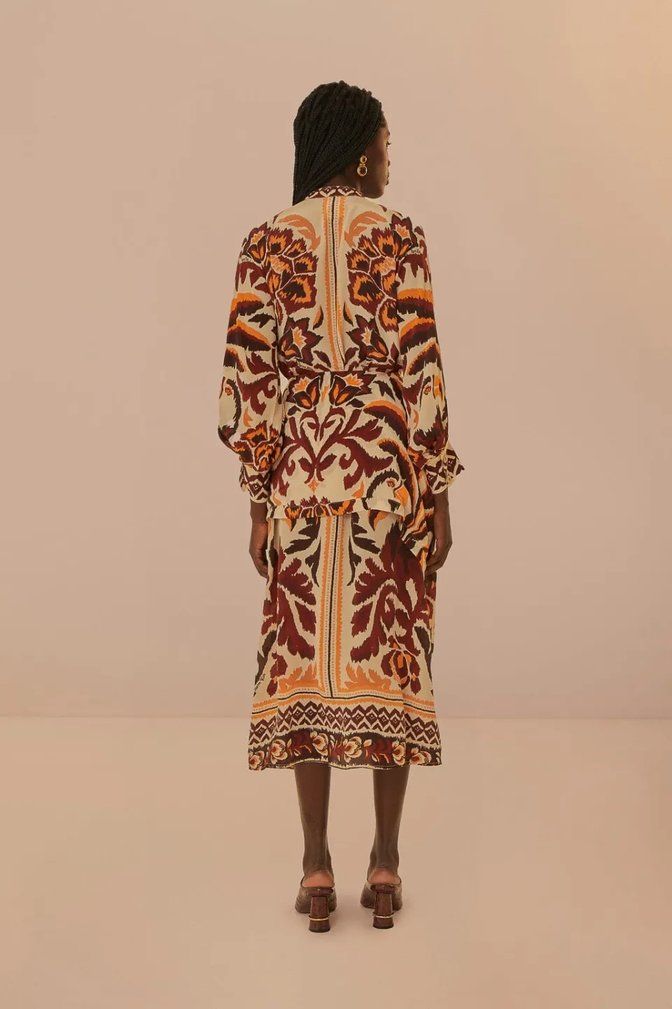 FARM Rio Robes Longues<Robe longue à imprimé toucans crème