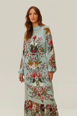 FARM Rio Robes Longues<Robe longue à manches longues Blue Beauty Bouquet