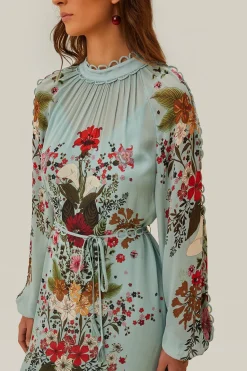FARM Rio  Robes Longues<Robe longue à manches longues Blue Beauty Bouquet