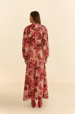 FARM Rio Robes Longues<Robe longue à tapisserie florale et col en V