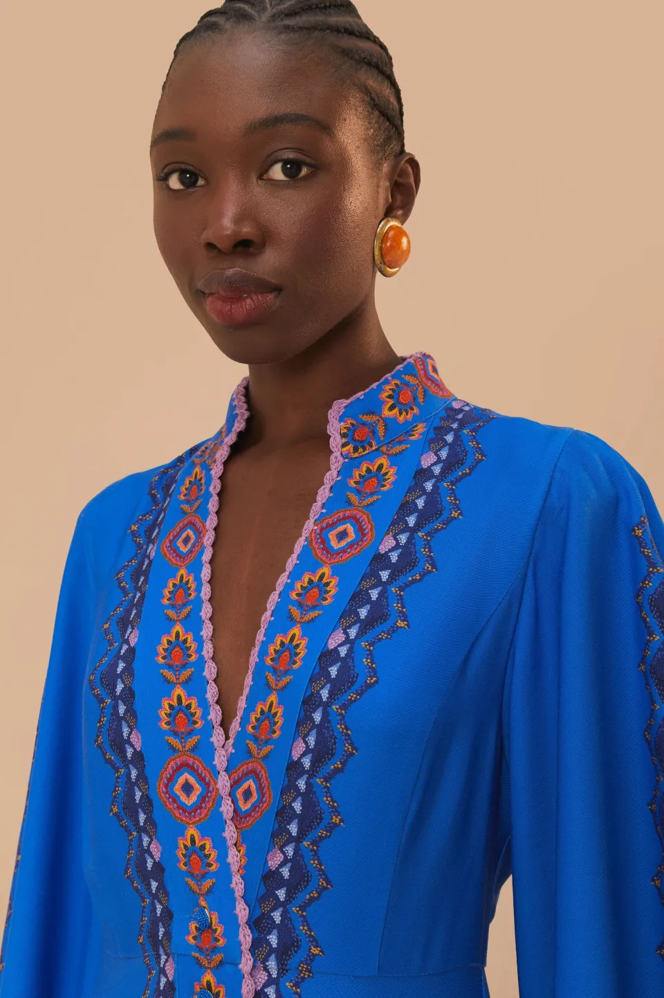 FARM Rio Robes Longues<Robe longue à tapisserie florale bleu marine Lucy