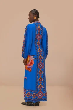 FARM Rio Robes Longues<Robe longue à tapisserie florale bleu marine Lucy