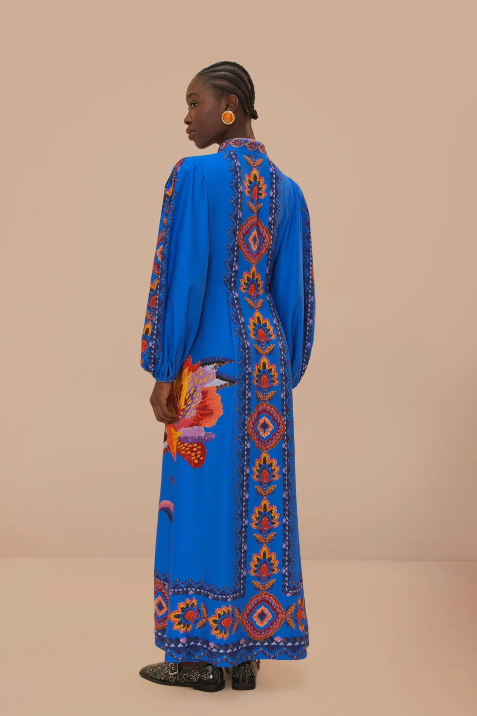 FARM Rio Robes Longues<Robe longue à tapisserie florale bleu marine Lucy