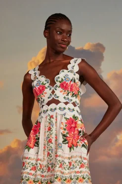 FARM Rio Robes Longues<Robe longue blanc cassé Bloom Garden