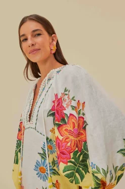 FARM Rio Robes Longues<Robe longue blanc cassé Bloom Garden