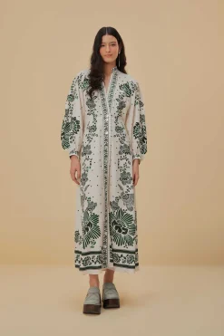FARM Rio Robes Longues<Robe longue blanc cassé Forest Soul