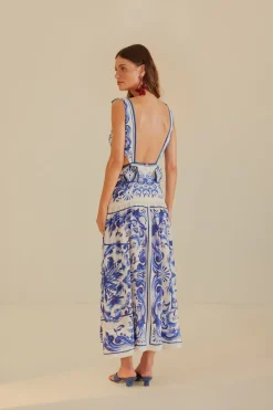 FARM Rio Robes Longues<Robe longue blanc cassé Garden Tiles