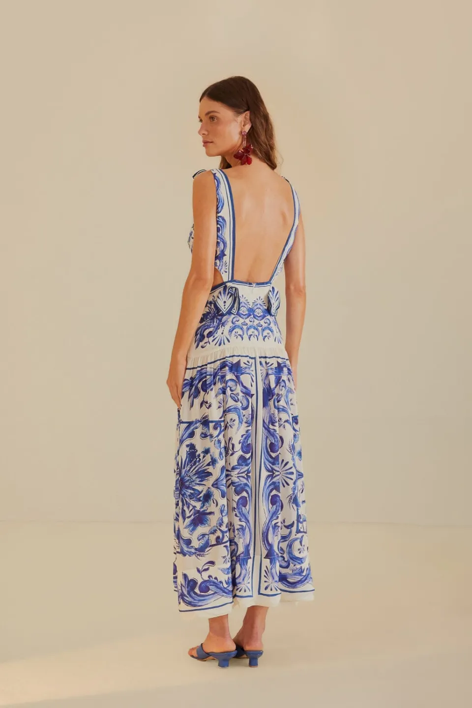 FARM Rio Robes Longues<Robe longue blanc cassé Garden Tiles