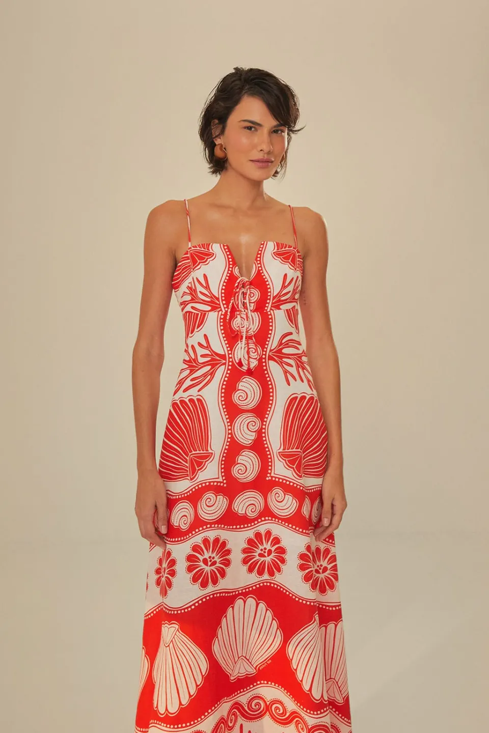 FARM Rio Robes Longues<Robe longue blanche Ainika Shell LENZING™ ECOVERO™ Euroflax™