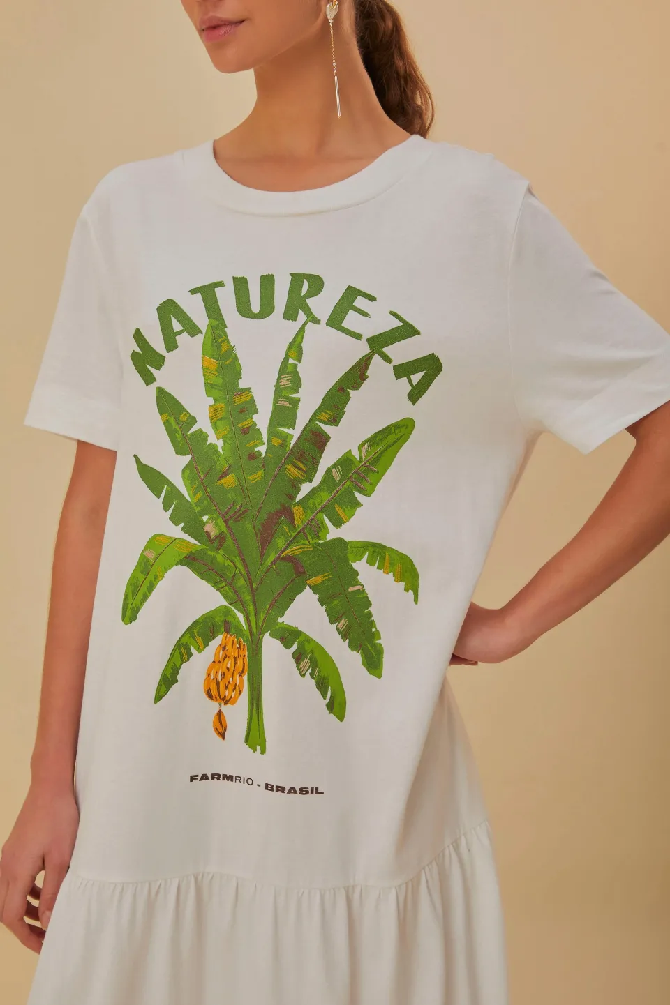 FARM Rio Robes Longues<Robe longue blanche Natureza en coton biologique