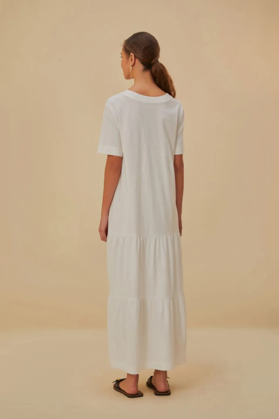 FARM Rio Robes Longues<Robe longue blanche Natureza en coton biologique
