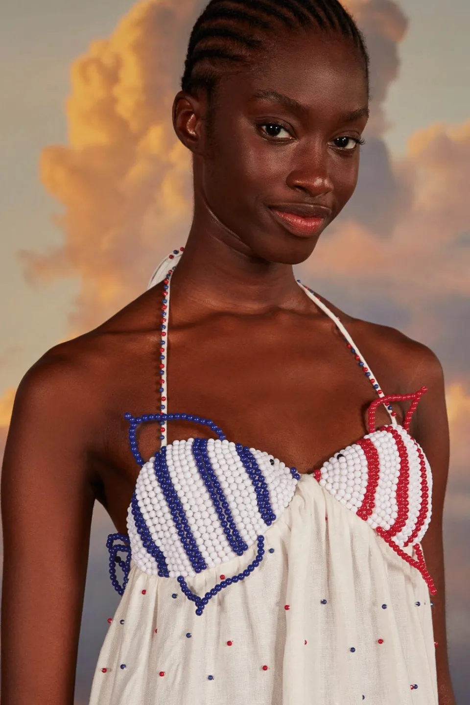 FARM Rio Robes Longues<Robe longue blanche sans manches à poissons perlés