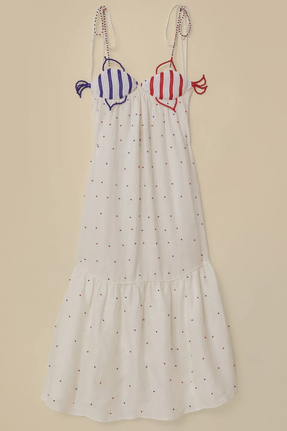 FARM Rio Robes Longues<Robe longue blanche sans manches à poissons perlés