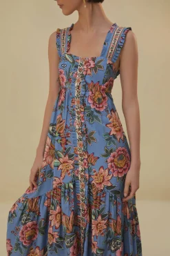 FARM Rio  Robes Longues<Robe longue bleue sans manches Wonderful Bouquet