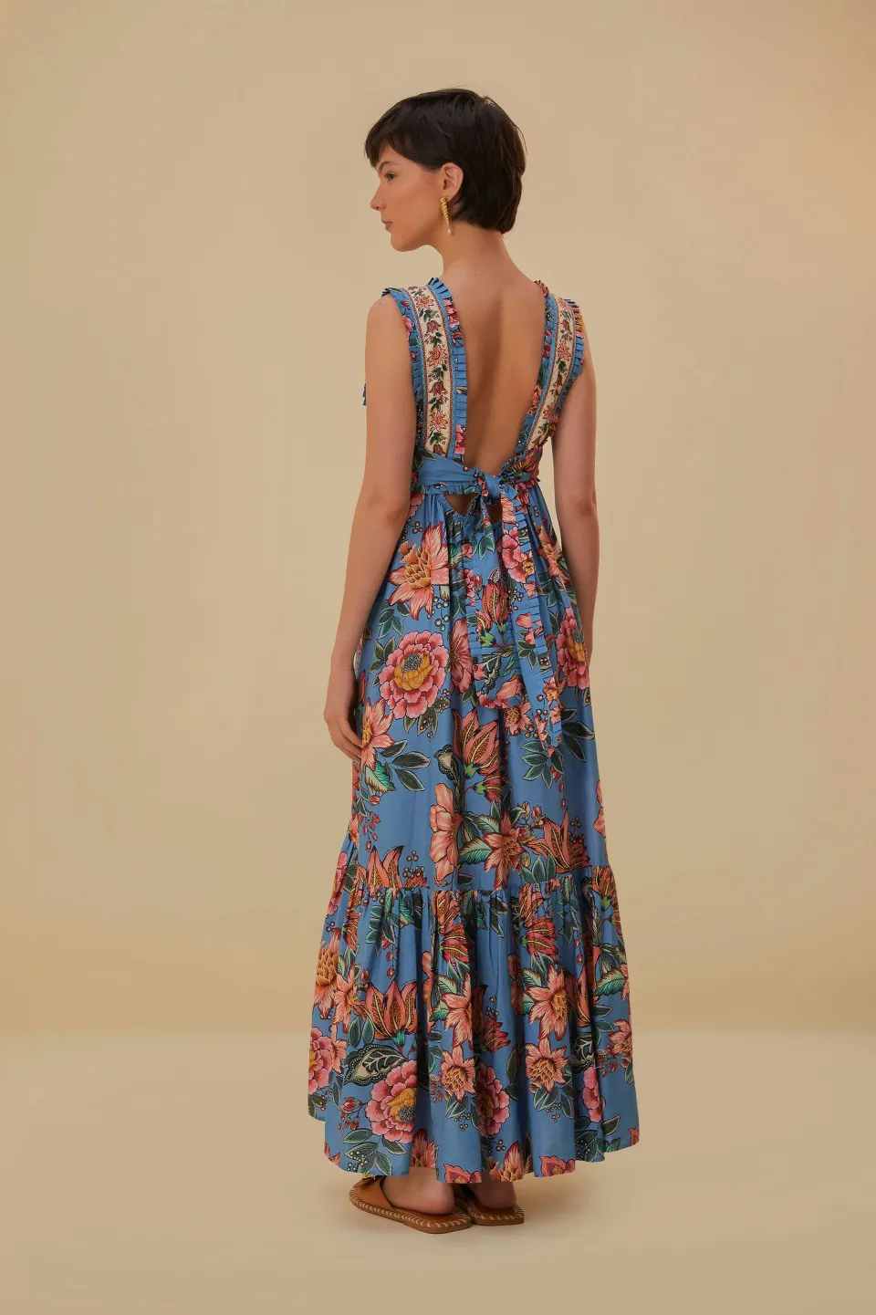 FARM Rio Robes Longues<Robe longue bleue sans manches Wonderful Bouquet
