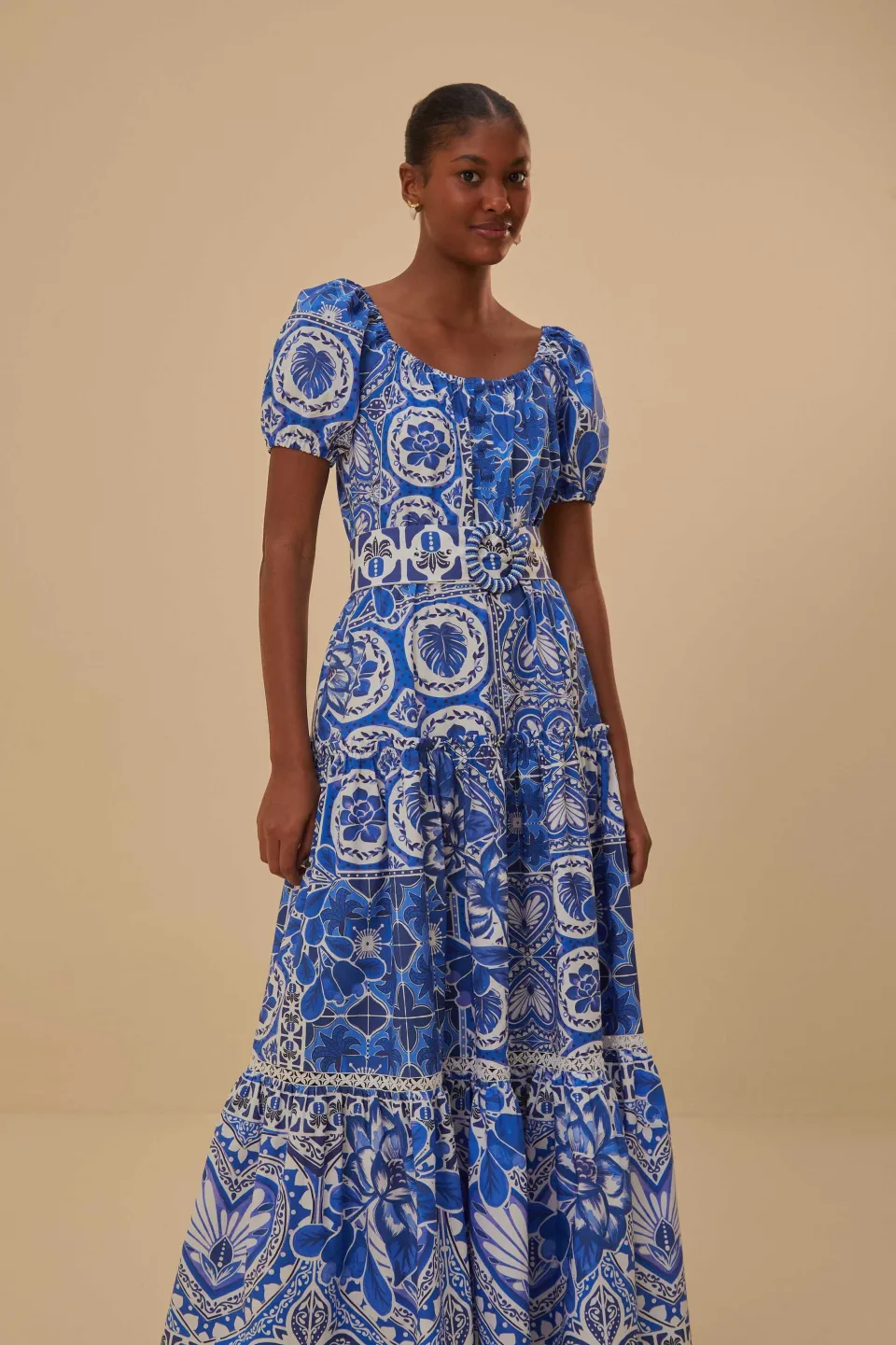 FARM Rio Robes Longues<Robe longue bleue Tile Dream