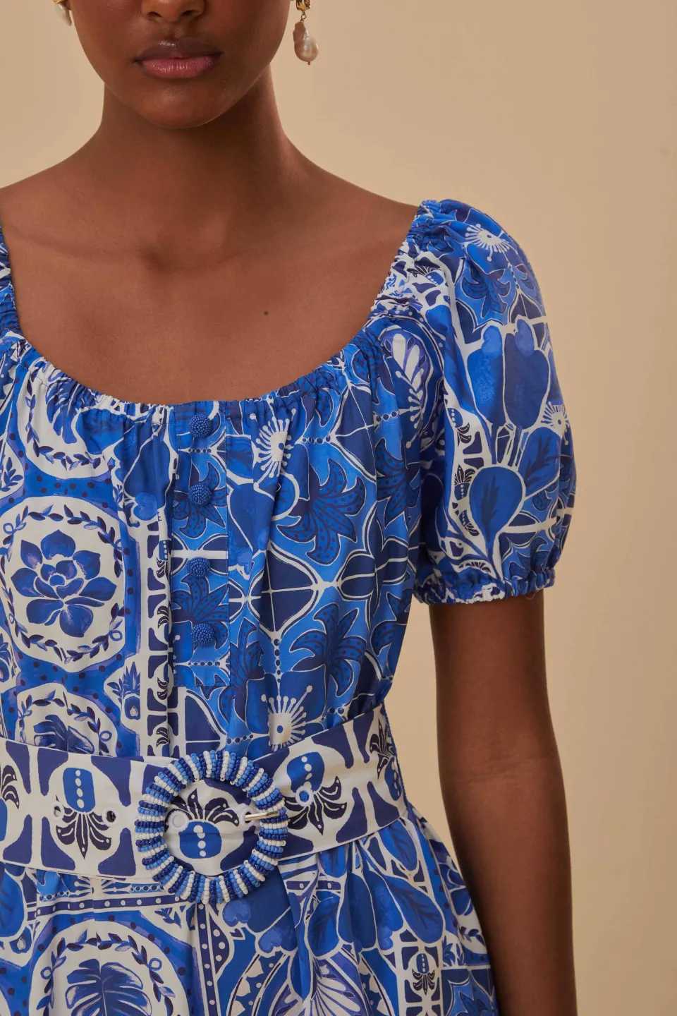 FARM Rio Robes Longues<Robe longue bleue Tile Dream