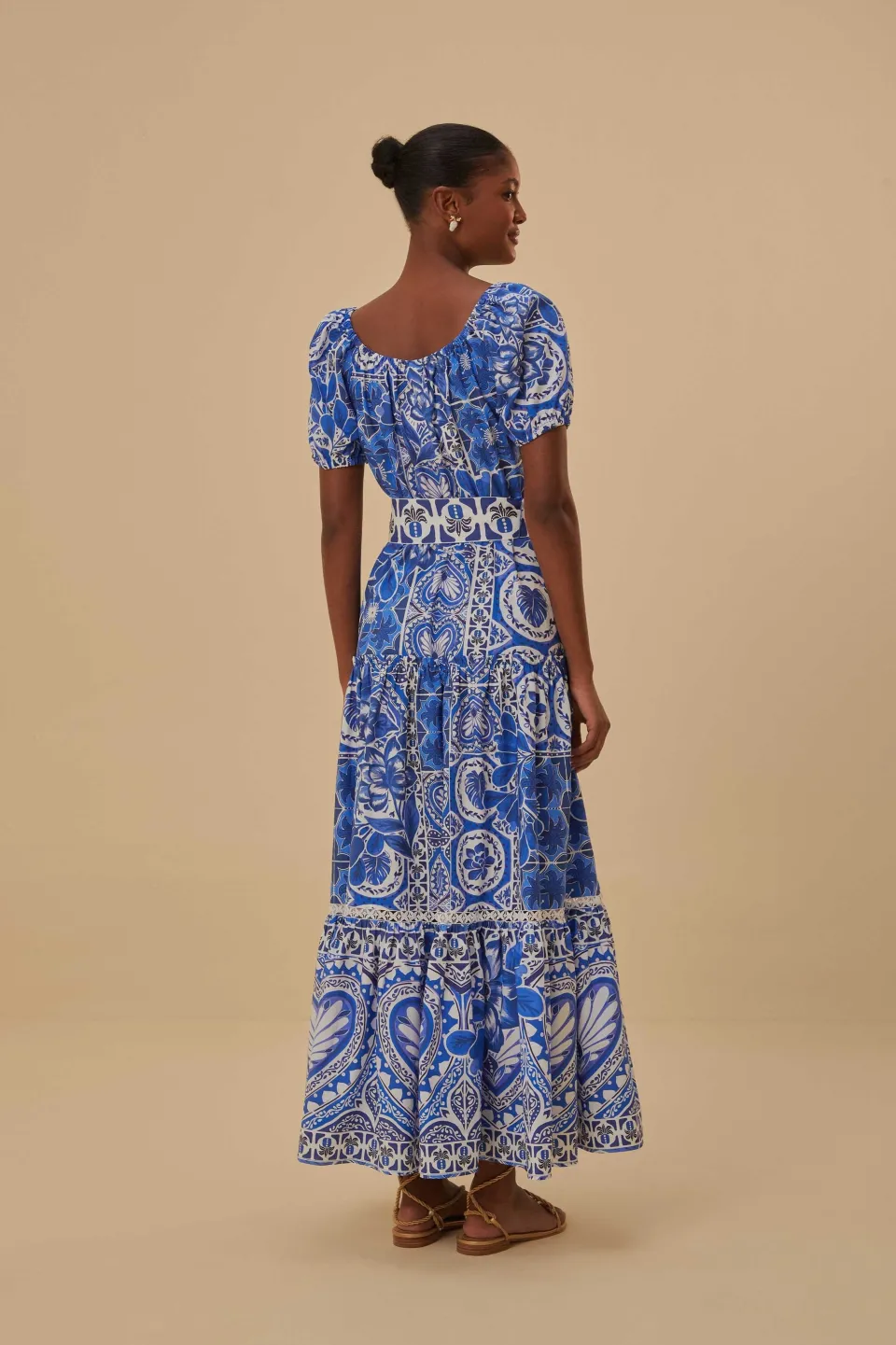 FARM Rio Robes Longues<Robe longue bleue Tile Dream