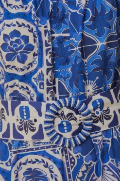 FARM Rio Robes Longues<Robe longue bleue Tile Dream