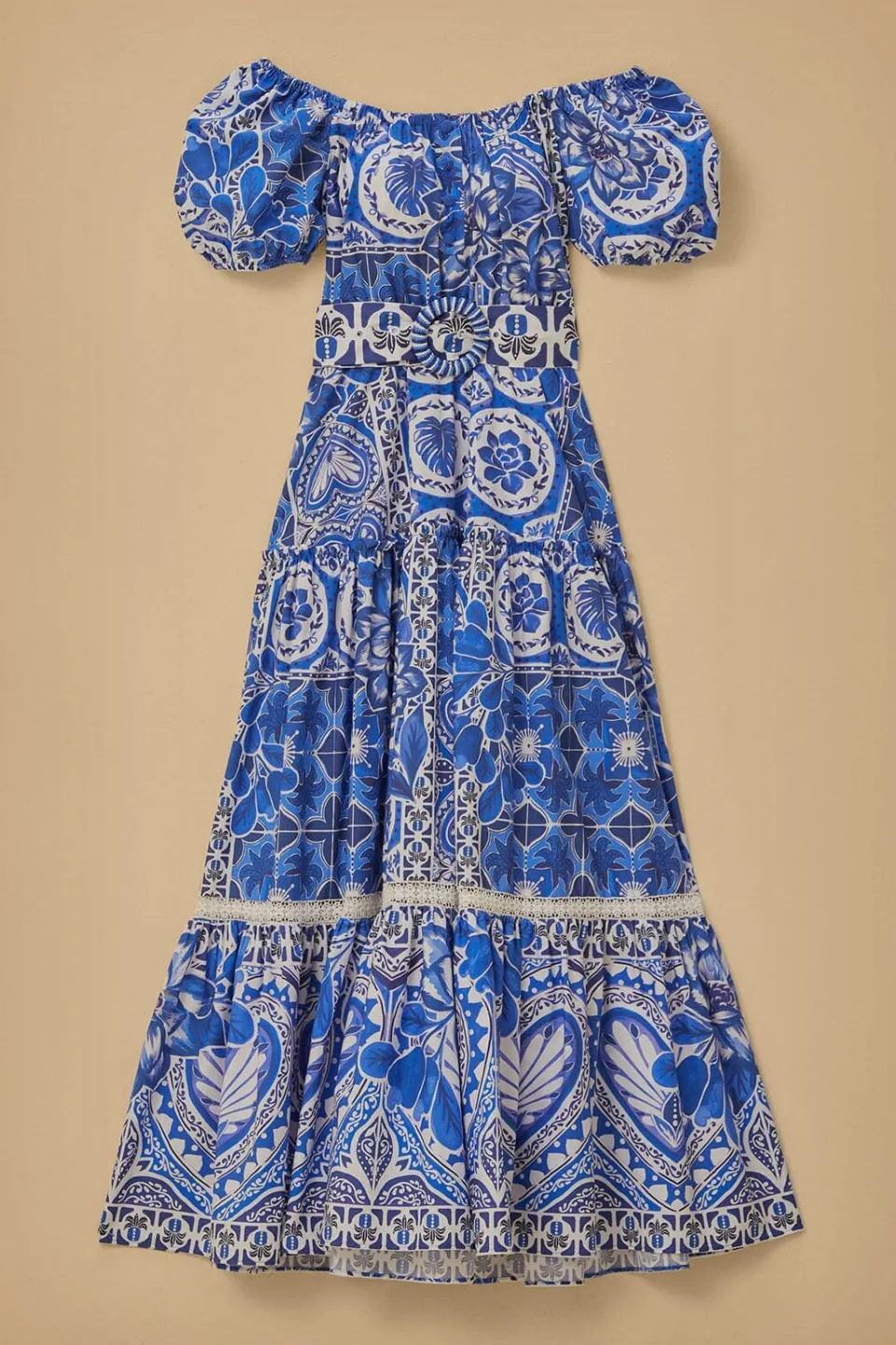 FARM Rio Robes Longues<Robe longue bleue Tile Dream