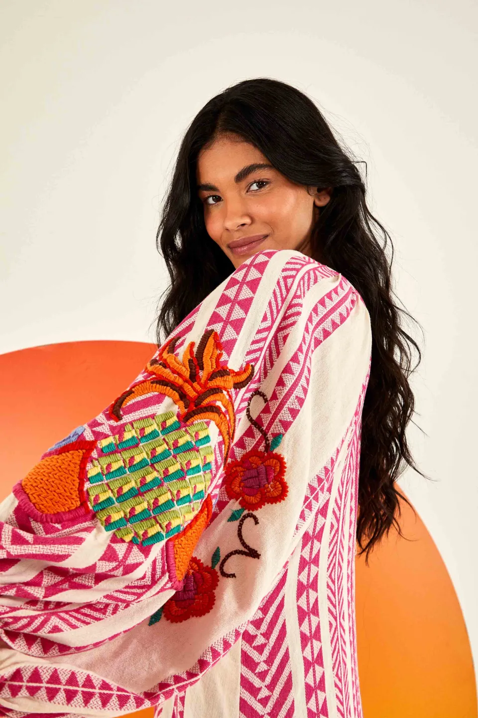 FARM Rio Robes Midi<Robe longue brodée en jacquard