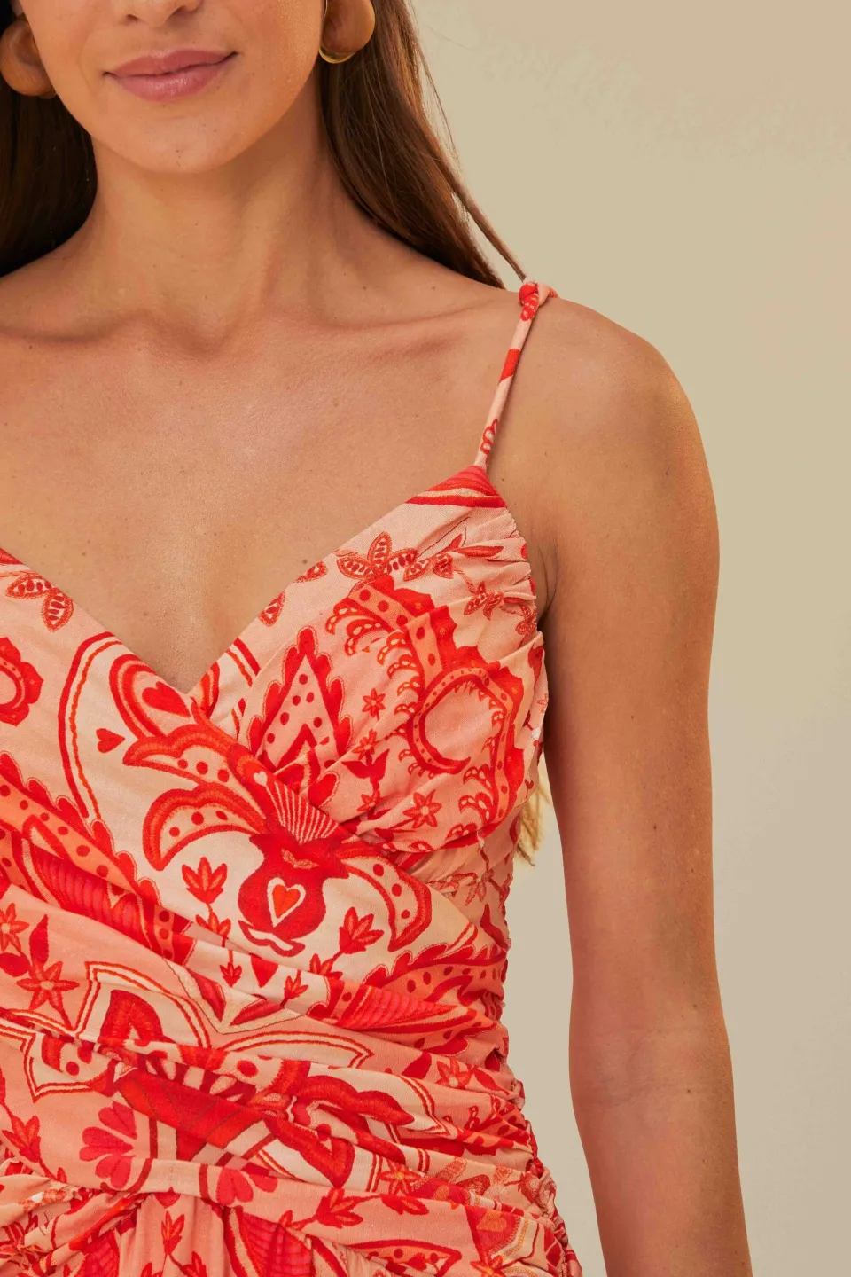 FARM Rio Robes Longues<Robe longue croisée rouge Jaipur