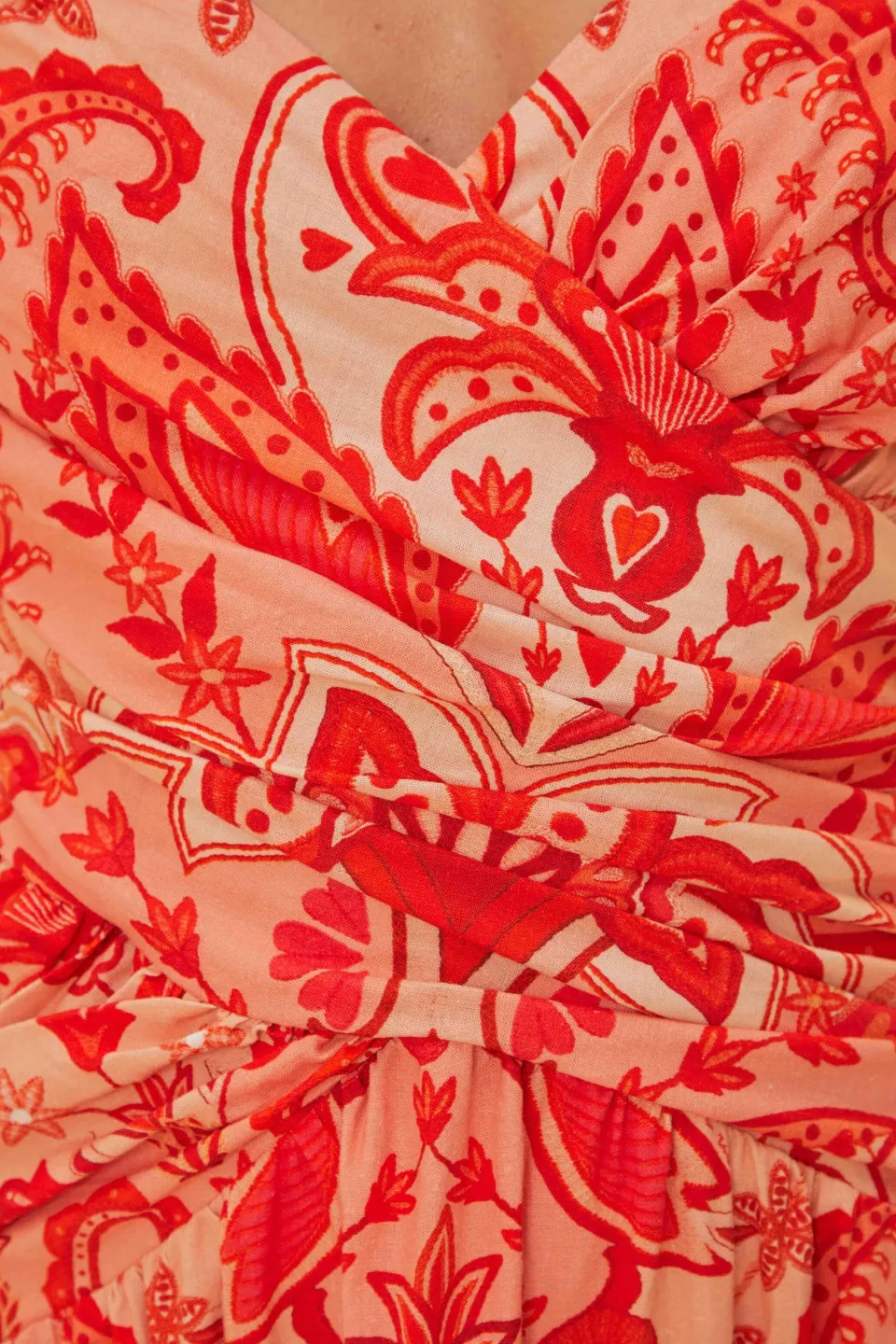 FARM Rio Robes Longues<Robe longue croisée rouge Jaipur
