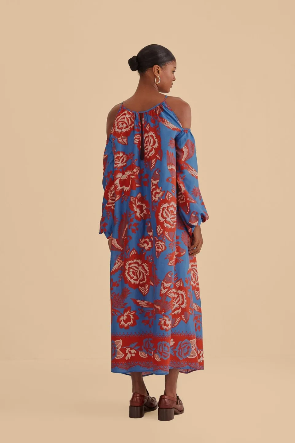 FARM Rio Robes Longues<Robe longue de jardin en dentelle bleu clair