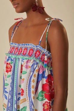 FARM Rio Robes Longues<Robe longue de plage à fleurs blanc cassé
