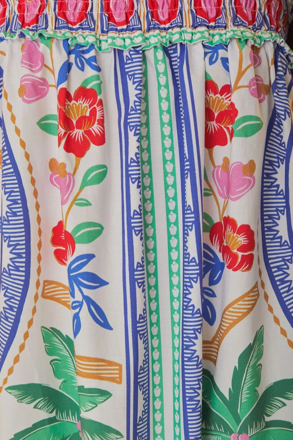 FARM Rio Robes Longues<Robe longue de plage à fleurs blanc cassé