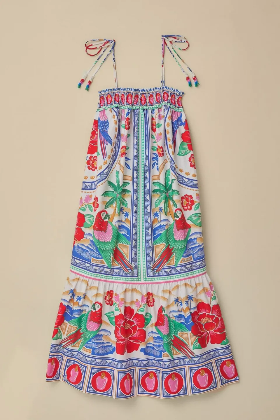 FARM Rio Robes Longues<Robe longue de plage à fleurs blanc cassé