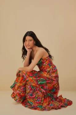 FARM Rio Robes Longues<Robe longue de printemps sans manches rose perlée