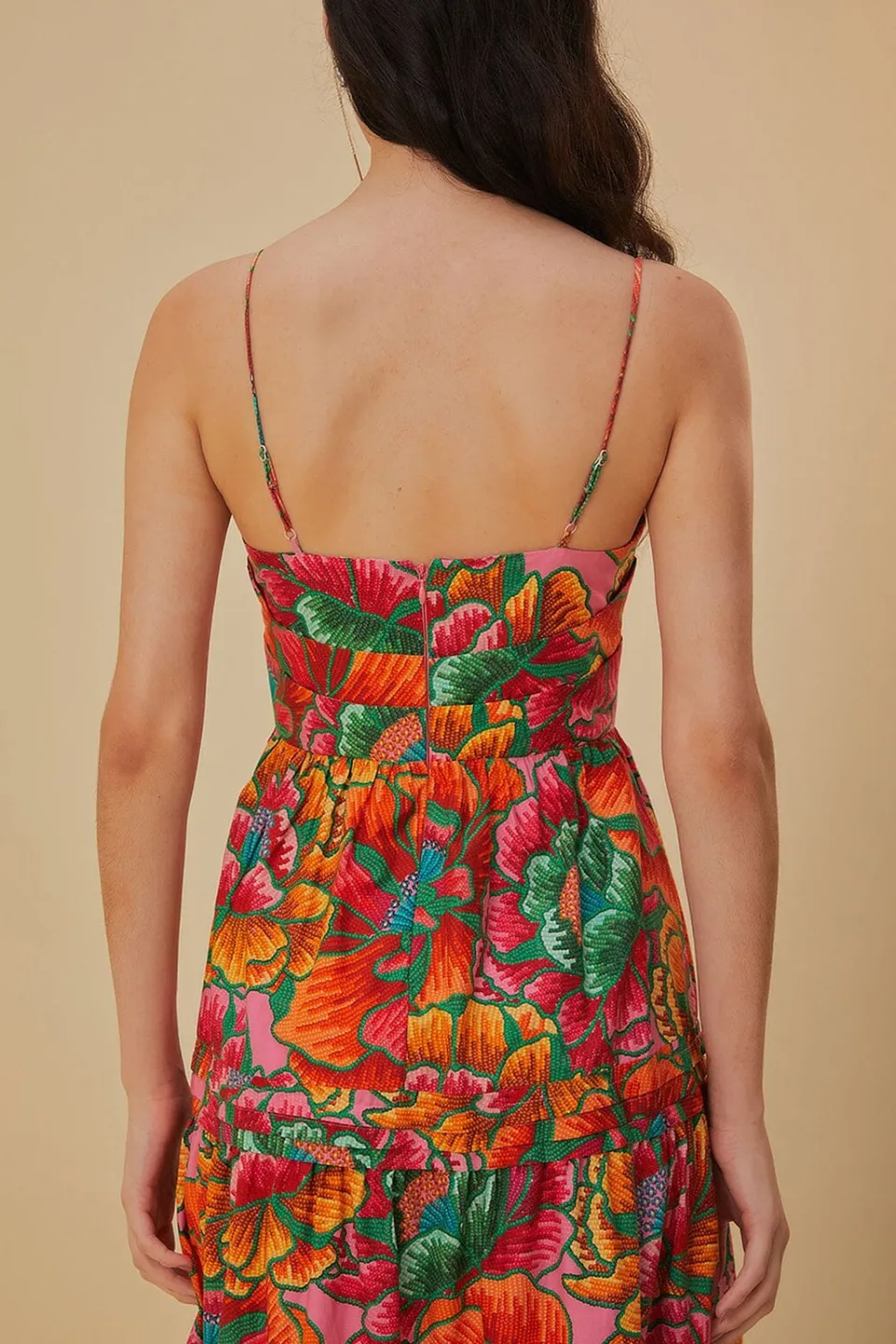 FARM Rio Robes Longues<Robe longue de printemps sans manches rose perlée