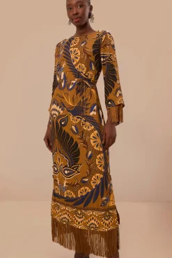 FARM Rio Robes Longues<Robe longue en viscose LENZING™ ECOVERO™ Gold Heart Forest