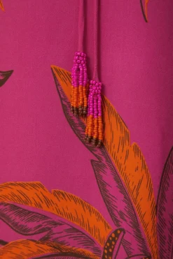 FARM Rio Robes Longues<Robe longue en viscose Lenzing™ Ecovero™ Pink Beach Forest