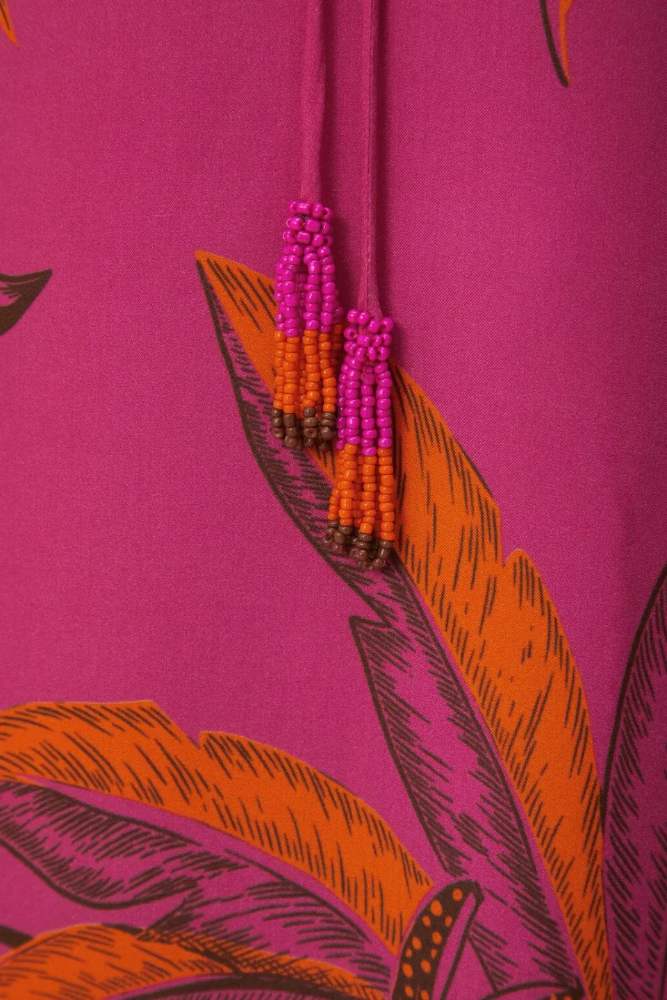 FARM Rio Robes Longues<Robe longue en viscose Lenzing™ Ecovero™ Pink Beach Forest