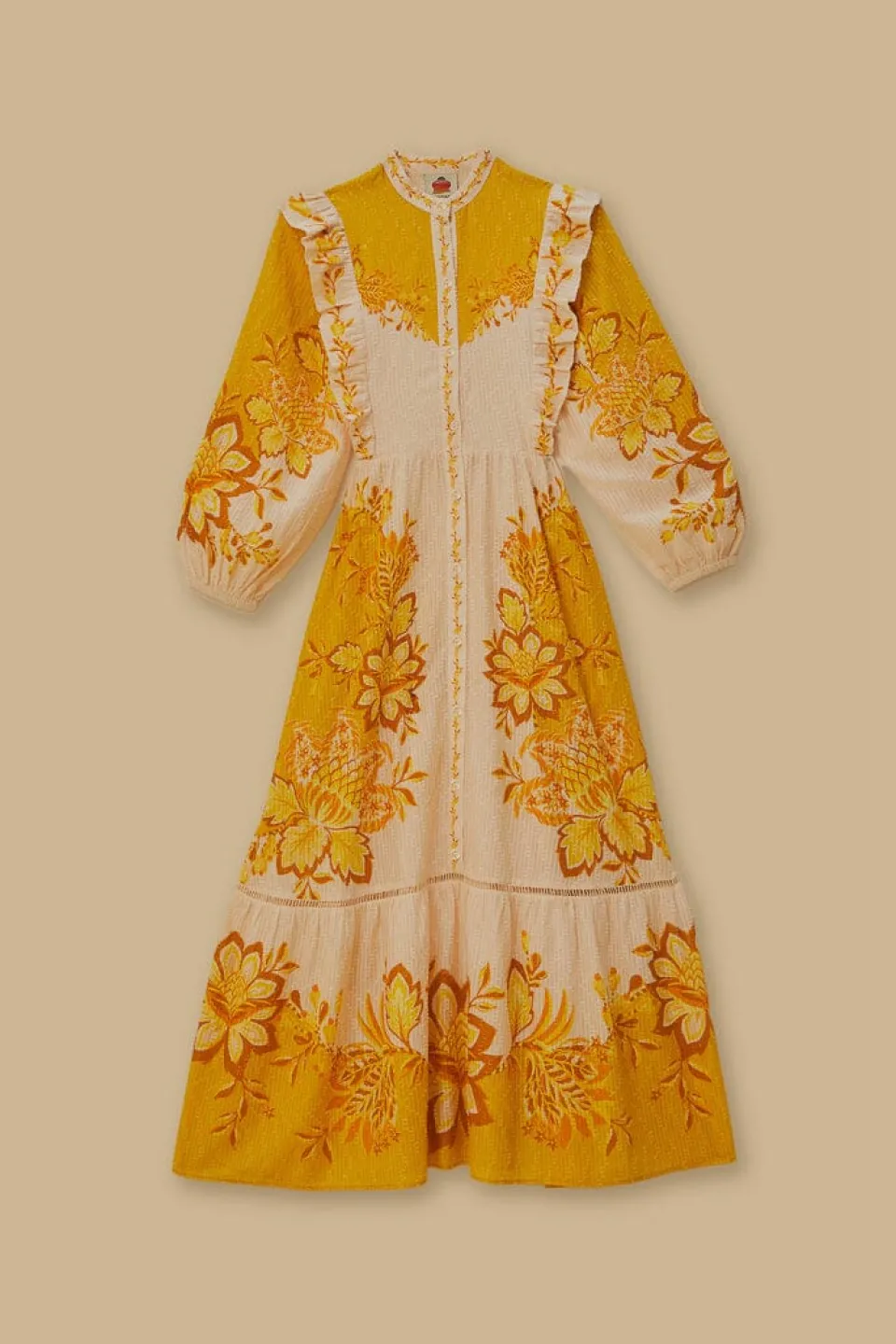 FARM Rio Robes Longues<Robe longue fleurie crème Aura