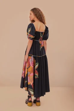 FARM Rio  Robes Longues<Robe longue fleurie noire Lucy