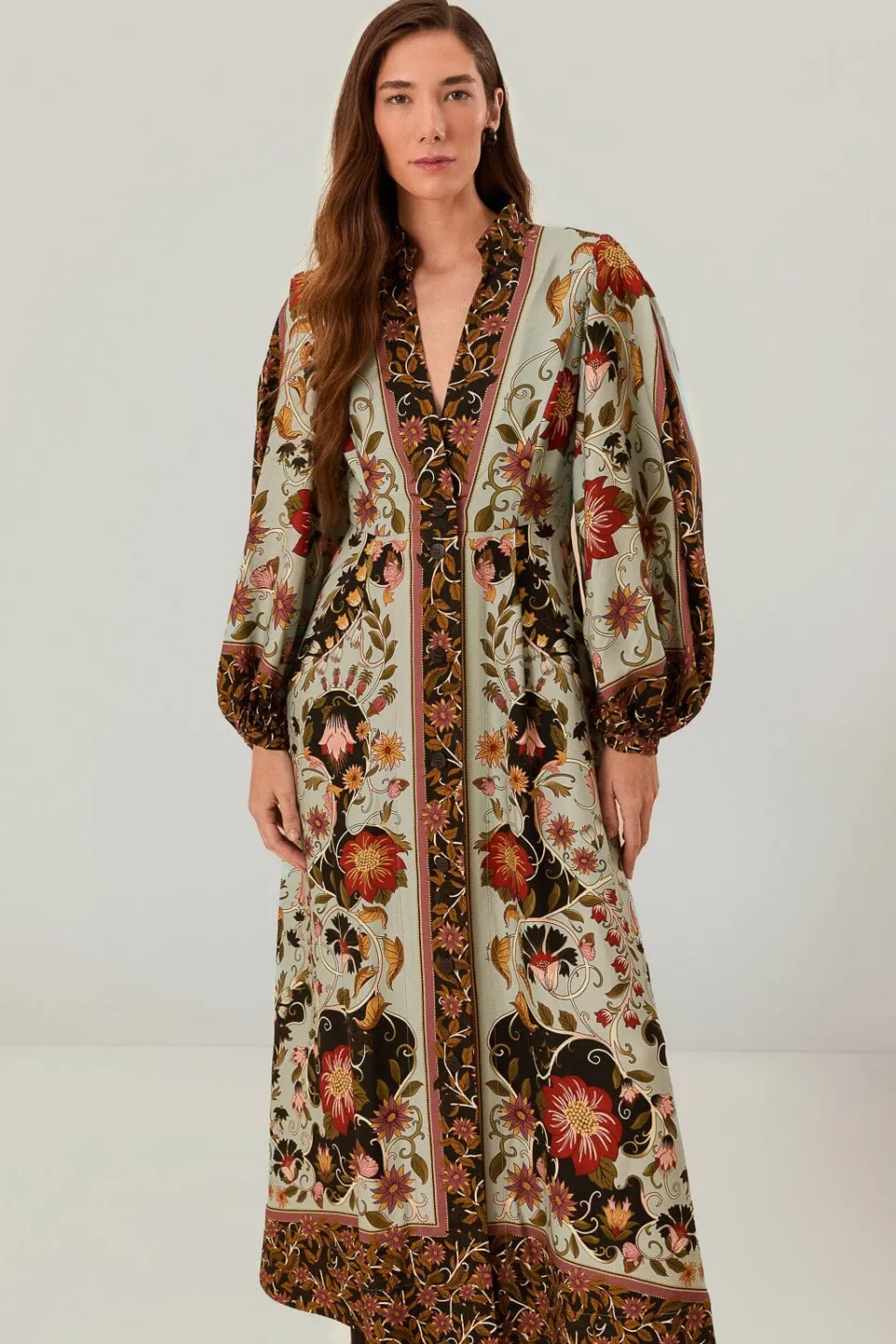 FARM Rio Robes Longues<Robe longue fluide bleue Beauty