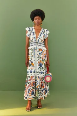 FARM Rio Robes Longues<Robe longue jardin d'été blanche