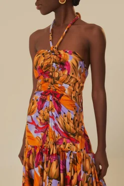 FARM Rio  Robes Longues<Robe longue lilas Banana Forest en coton biologique