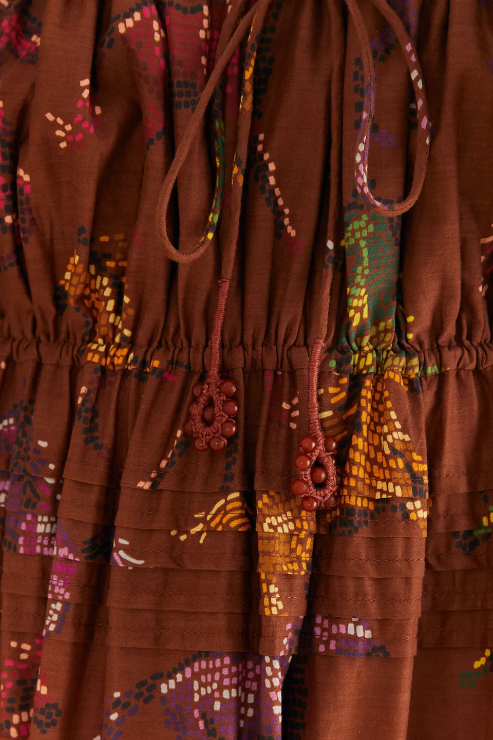FARM Rio Robes Longues<Robe longue marron à pois chevaux