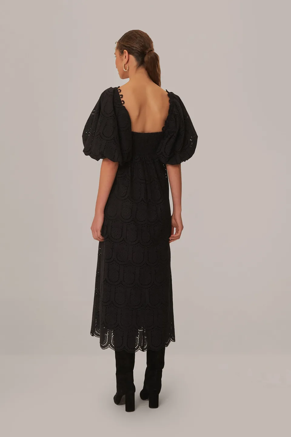 FARM Rio Robes Longues<Robe longue noire à œillets ananas