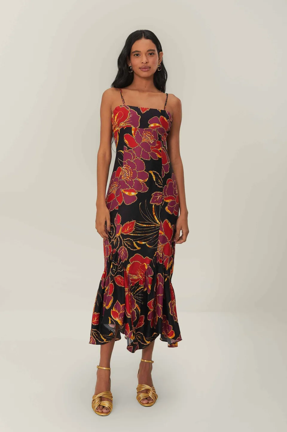 FARM Rio Robes Longues<Robe longue noire brillante Chita LENZING™ ECOVERO™