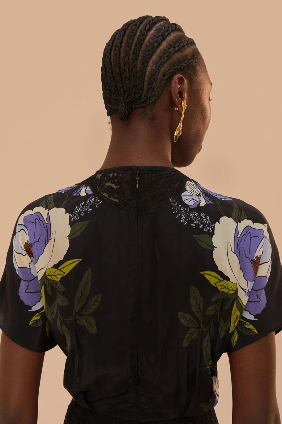 FARM Rio Robes Longues<Robe longue noire en dentelle de jardin douce